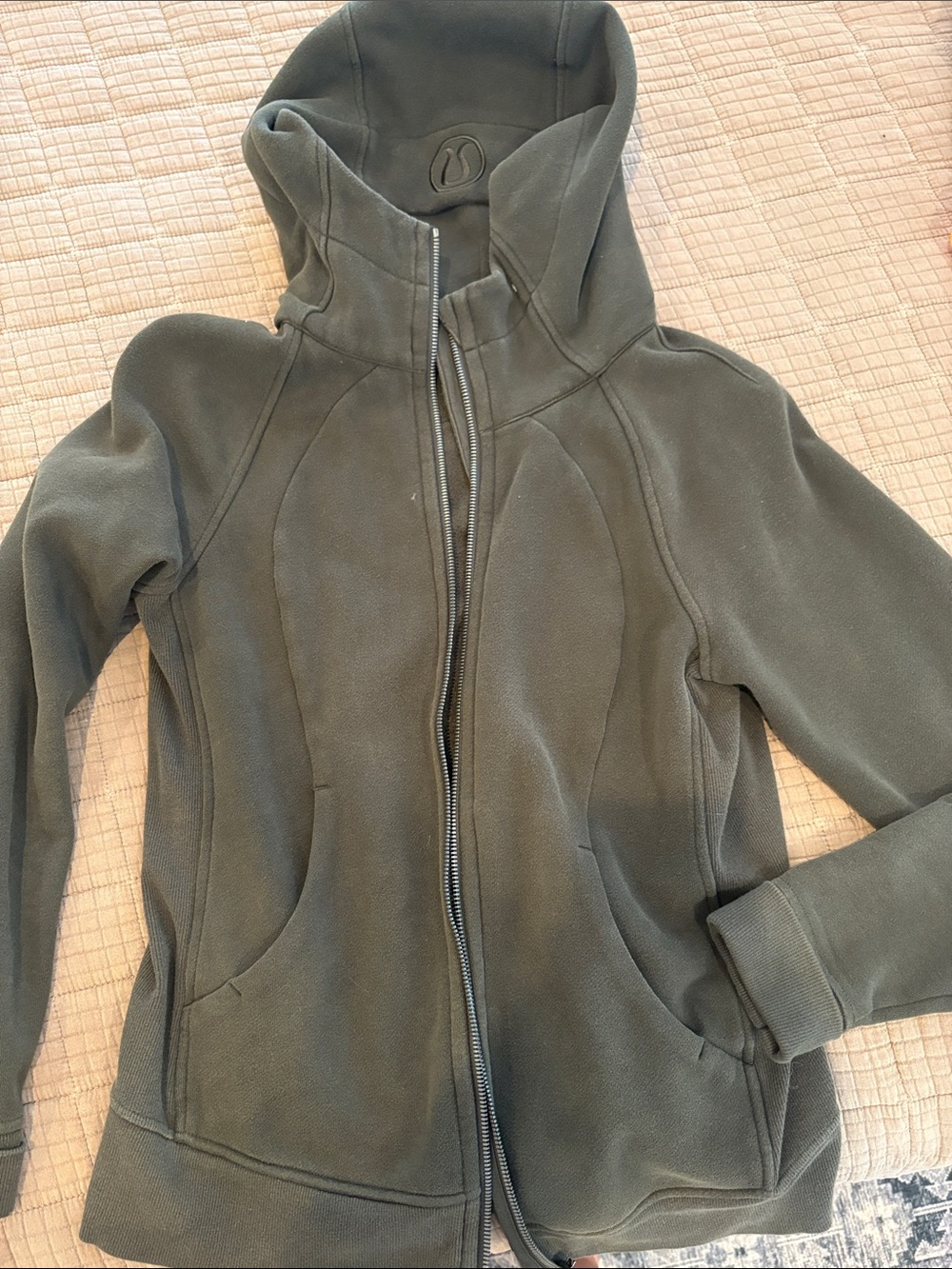 Lululemon Olive Green Hooded Zip Jacket